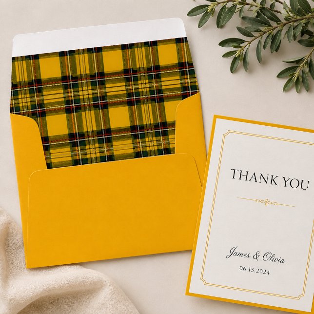 Yellow Green Plaid Tartan Envelope Liner (Creator Uploaded)