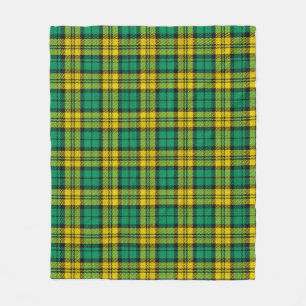 Yellow Green Plaid Tartan Pattern Design  Fleece Blanket