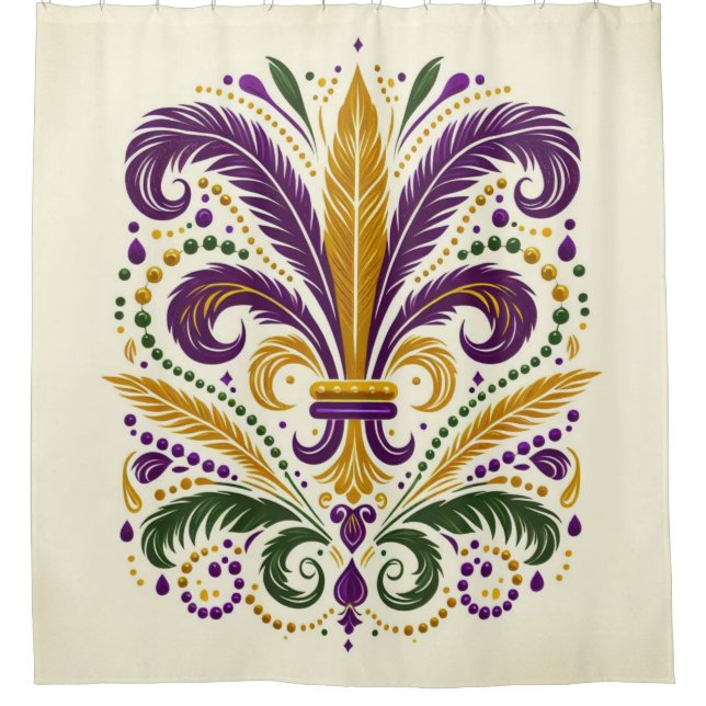 Yellow, green purple fleur de lis feathers (Front)