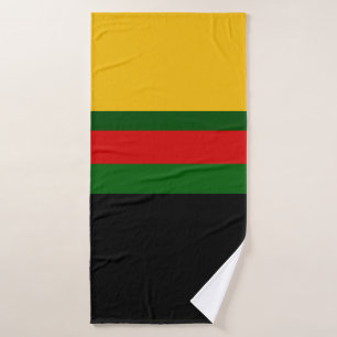 Yellow Green Red Black Color Block Design  Bath Towel
