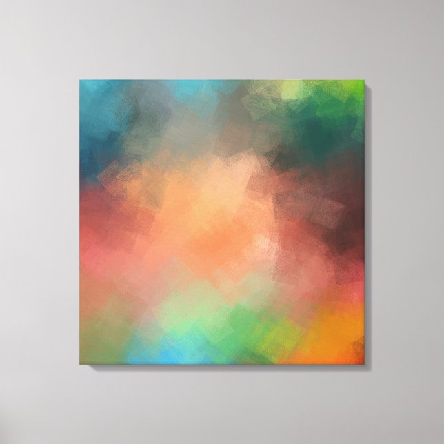 Yellow Green Red Blue Modern Colourful Abstract Ar Canvas Print (Front)