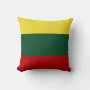 Yellow Green Red Lithuanian Flag Throw Pillow