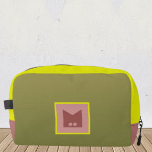 Yellow green red monogram cosmetic toilet bag