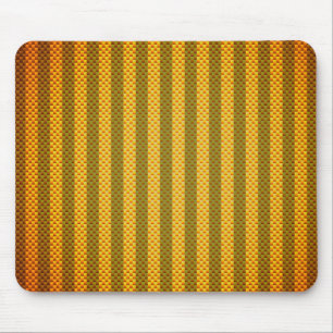Yellow green rust striped carbon fibre patterned mouse pad