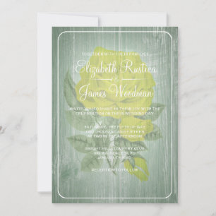 Yellow & Green Rustic Floral Wedding Invitations