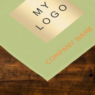 Yellow green salon business logo short table runner
