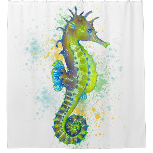 Yellow Green Seahorse splash (Front)