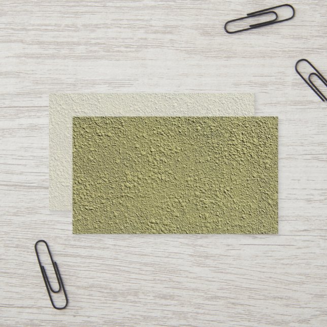 Yellow-Green Stucco Texture Business Card (Front/Back In Situ)