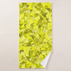 Yellow Green Triangle Pattern Bath Towel