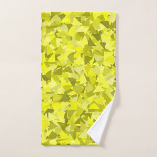 Yellow Green Triangle Pattern Hand Towel