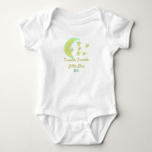Yellow green twinkle Twinkle Little Star add name  Baby Bodysuit