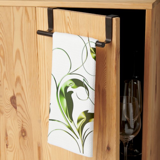 Yellow Green Vines Kitchen Towel (Thirds Fold)