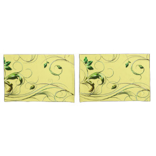 Yellow Green Vines Pillowcase