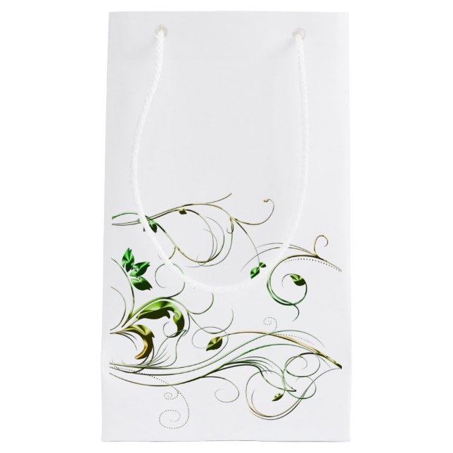 Yellow Green Vines Small Gift Bag (Front)