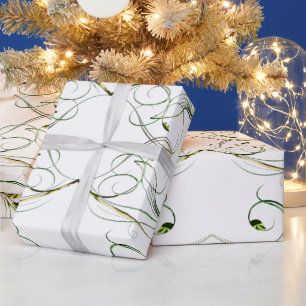 Yellow Green Vines Wrapping Paper