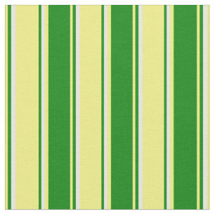 Yellow, Green & White Stripes Fabric