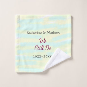 Yellow greenpastel Vow renewal anniversary waterco Wash Cloth