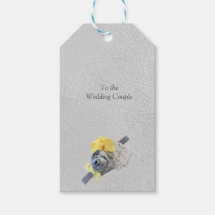 Yellow & Grey 2021 colour 'Wedding' Sunset décor Gift Tags
