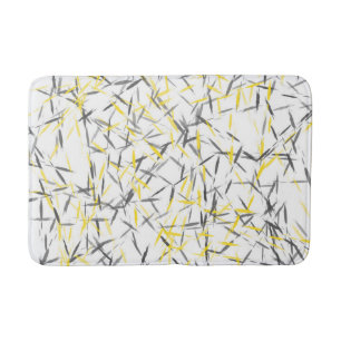 Yellow Grey Abstract Bath Mat