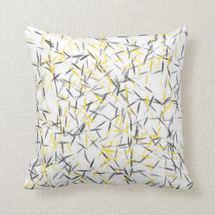 Yellow Grey Abstract Throw Pillow