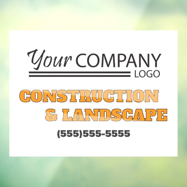 Yellow, Grey Advertisement with Logo Window Cling (Sheet 3)