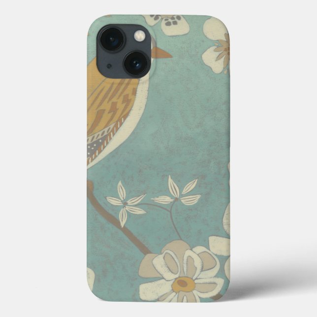Yellow, Grey and Beige Bird Perched on a Branch Case-Mate iPhone Case (Back)