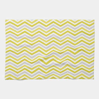 Yellow, Grey, and White Chevron Stripes Kitchen Towel