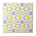 Yellow grey and white geometric pattern tile<br><div class="desc">Yellow grey and white geometric pattern</div>