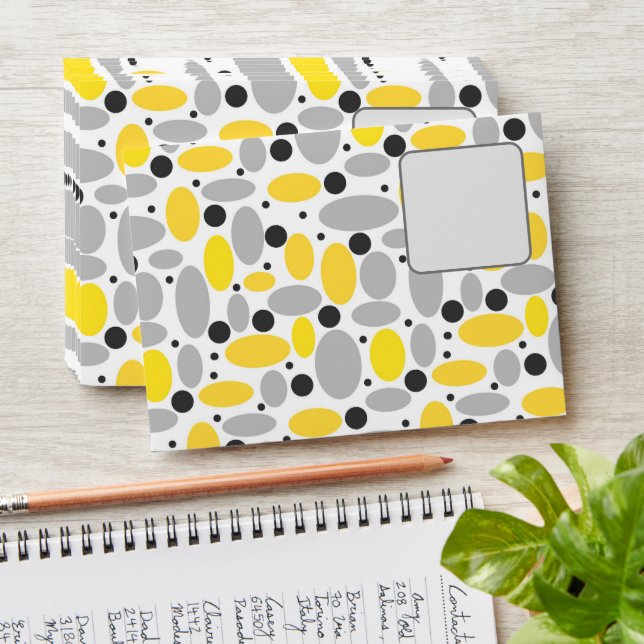 yellow grey bean retro pattern for home decor envelope (Stacked)