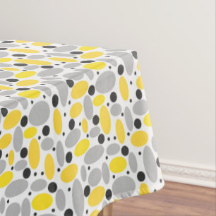yellow grey bean retro pattern for home decor tablecloth