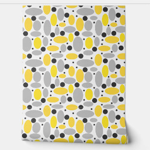 yellow grey bean retro pattern for home decor wallpaper