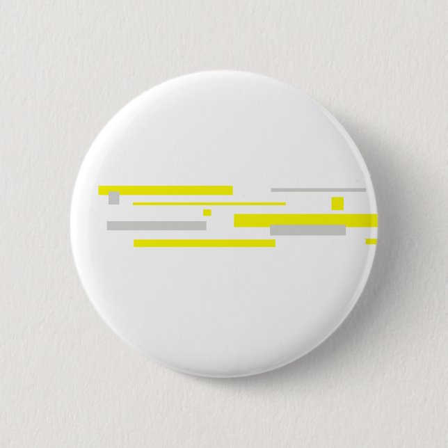 Yellow Grey Blocks Abstract Art 2 Inch Round Button (Front)