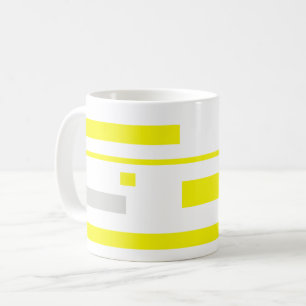 Yellow Grey Blocks Abstract Art Coffee Mug