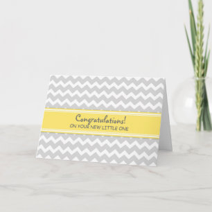 Yellow Grey Chevron Congratulations on Expecting Card