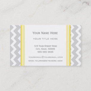 Yellow Grey Chevron Retro Business Cards