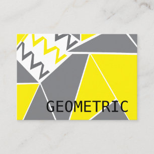 Yellow Grey Chevron Stripe Geometric Pattern Business Card
