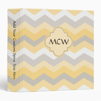 Yellow/Grey Chevron Zigzag Binder
