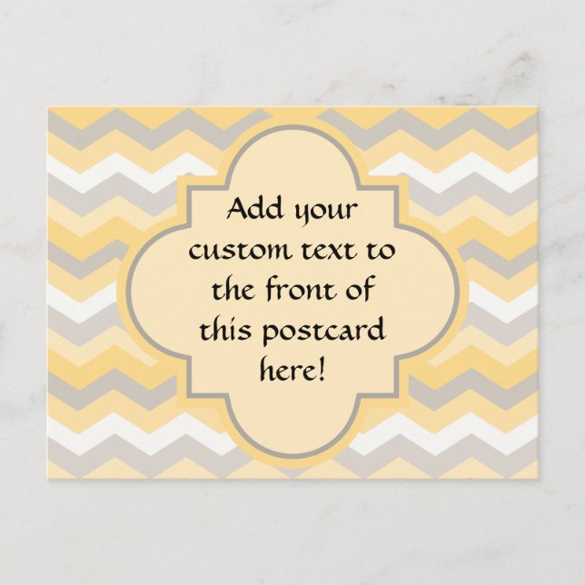 Yellow/Grey Chevron Zigzag Postcard (Front)