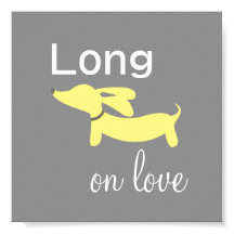 Yellow & Grey Dachshund Wiener Dog Wall Art