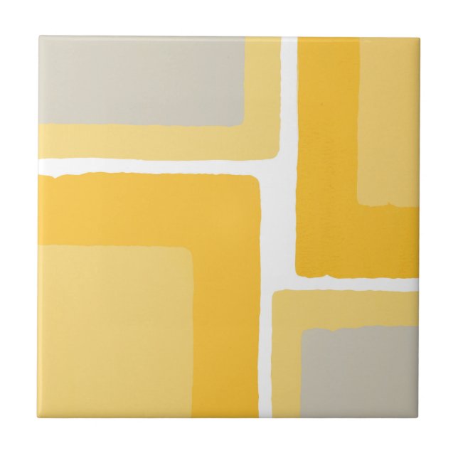 Yellow Grey Minimalist Colour Block Tile (Front)