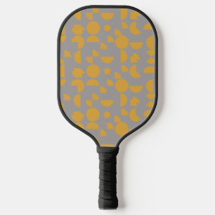 Yellow Grey Modern Elegant Geometric Tribal Pickleball Paddle