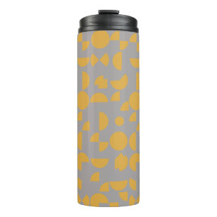 Yellow Grey Modern Elegant Geometric Tribal Thermal Tumbler