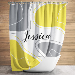 Yellow Grey Modern Geometric Shapes Pattern Name