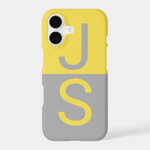 Yellow & Grey Modern Initials Monogram