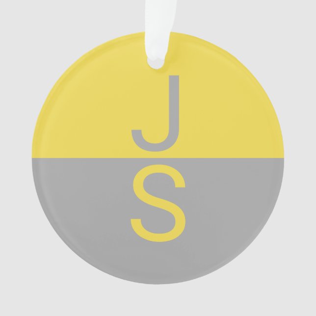 Yellow & Grey Modern Initials monogram (devant)