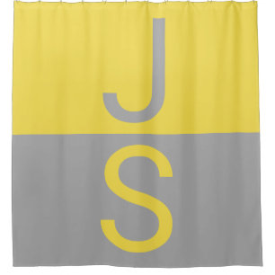 Yellow & Grey Modern Initials Monogram