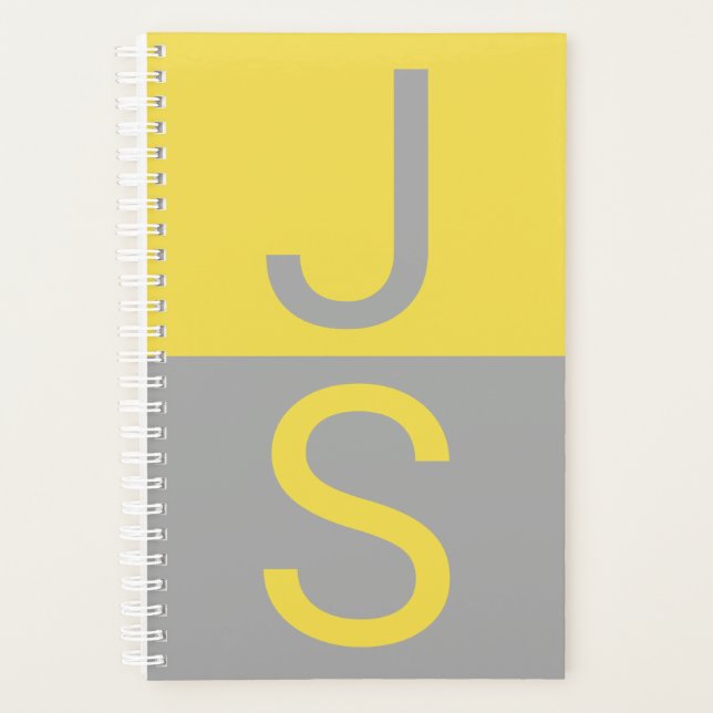 Yellow & Grey Modern Initials monogram (Devant)