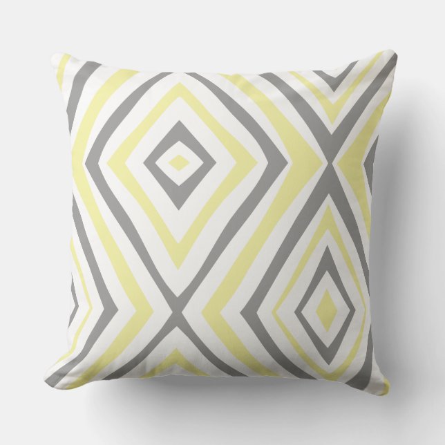 Yellow Grey Modern Simple  Throw Pillow (Front)