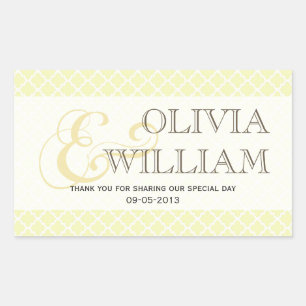 Yellow grey Moroccan tile ampersand wedding favour Sticker