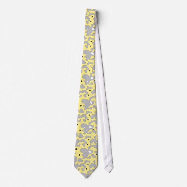 Yellow & Grey Pattern Tie (Front)